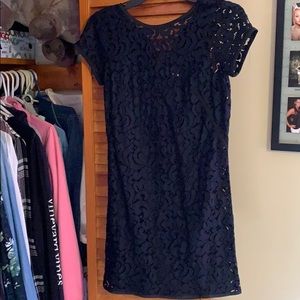 Navy lace loft dress